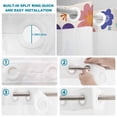 thumbnail image 4 of No Hook Shower Curtain, Retro Bohemia Floral Shower Curtains for Bathroom with See Through Top Window, Blue Purple Flowers Boho Style Beige Waterproof & Washable Bath Curtain 66"x72", 4 of 9