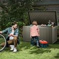 thumbnail image 2 of Dextrus Outdoor Easy Assemble 230 gal Resin Deck Box, Light Brown, 2 of 9