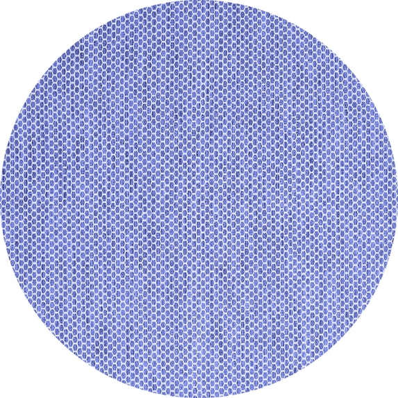 Ahgly Company Machine Washable Indoor Round Abstract Blue Contemporary Area Rugs, 4' Round
