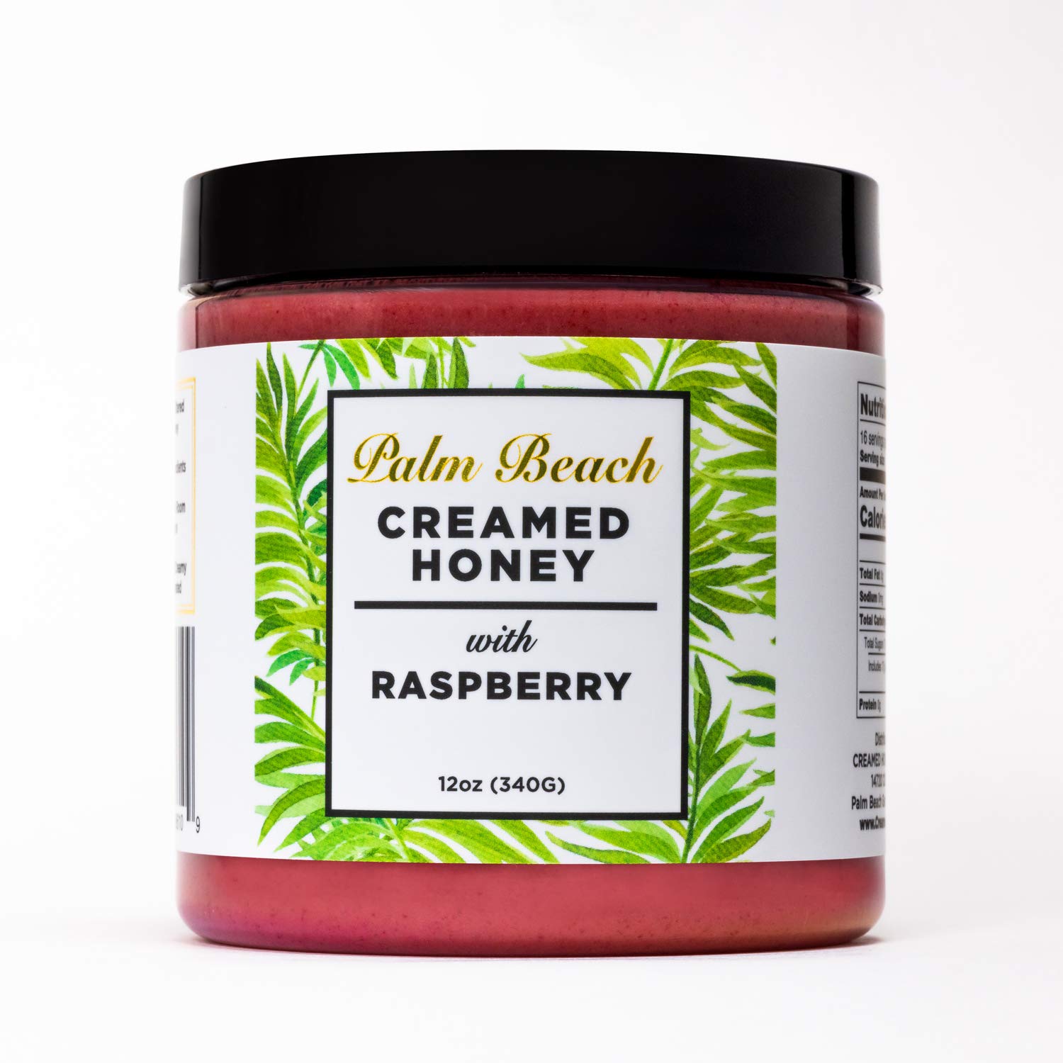 Palm Beach Creamed Honey with Raspberry, Whipped Natural Wildflower Honey, Kosher Certified, 12 Ounces