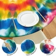 thumbnail image 4 of Colorful Tie Dye Mandala Pattern Round Fitted Tablecloth with Elastic Edge,Dining Table Cover Waterproof,Outdoor Round Tablecloth for Camping,Dining,Indoor and Outdoor, 4 of 7