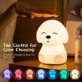 thumbnail image 1 of Night Light for Kids Room, Kids Night Light for Girls Baby and Toddler Gifts, Cute Puppy Night Lights Squishy Silicone Lamps Soft Nursery USB Rechargeable Portable Dog Animal LED Lights Color Changing, 1 of 7