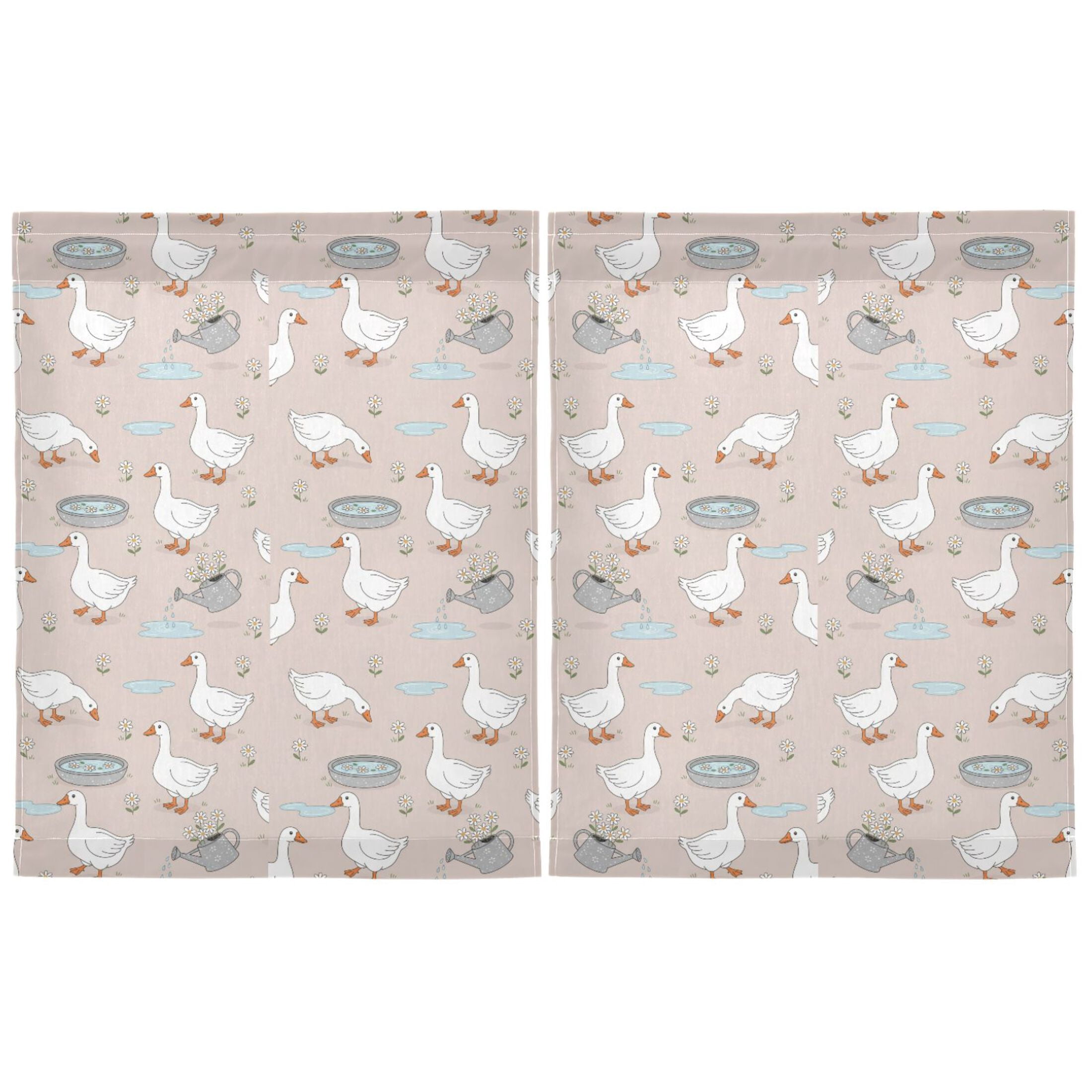 Linen Kitchen Curtains Cute Goose Flowers Tier Curtains Tier Kitchen Living Room Bedroom Balcony 2 Panels 27x36 Inch