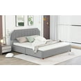 thumbnail image 6 of Hassch King Size Upholstery Platform Bed With Four Storage Drawers,Support Legs,Gray, 6 of 9