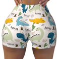 thumbnail image 2 of Fotbe Childish Dinosaur Shorts Sin Costuras – Shorts Deportivos de Cintura Alta para Mujer, Elásticos para Gimnasio, Yoga, Running o Ciclismo-Large, 2 of 8