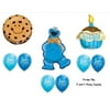 9 pc. Cookie Monster Cupcake Sesame Street Birthday Party Balloons Decorations Supplies