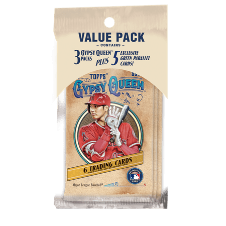 2019 Topps Gypsy Queen MLB Baseball Value Pack- 3 six-card packs |5 Green Parallel Base cards |Find Autographs and top MLB Prospects (Best Base And Top Coat 2019)
