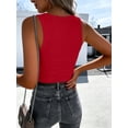 thumbnail image 5 of ANRABESS Womens Sleeveless Scoop Neck Tank Tops 2026 Summer Casual Basic Slim Fit Ribbed Knit Racerback Workout Cami Shirts Red-X-Small, 5 of 11