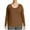 Brown, variant on Oversized T-Shirts for Women Crewneck Solid Color Lightweight Casual Long Sleeve Shirts Tops Brown 3XL