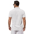 thumbnail image 2 of Youclos Short Sleeve Linen Shirts for Men Casual Button Down Hawaiian Shirt, 2 of 7