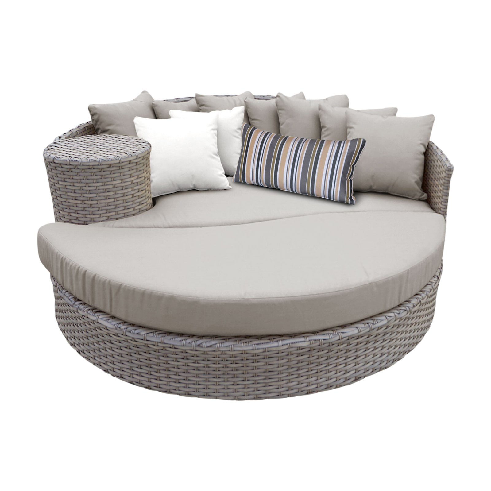TK Classics Monterey Outdoor Wicker Round Sun Bed