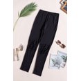 thumbnail image 1 of ABPHQTO Leggings ajustados negros con agujeros florales para mujer, 1 of 5