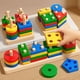 thumbnail image 1 of Rompecabezas Montessori de madera para niños juguetes educativos de aprendizaje juegos de desarrollo 1 2 3 años bloques de forma geométrica rompecabezas iq, 1 of 5