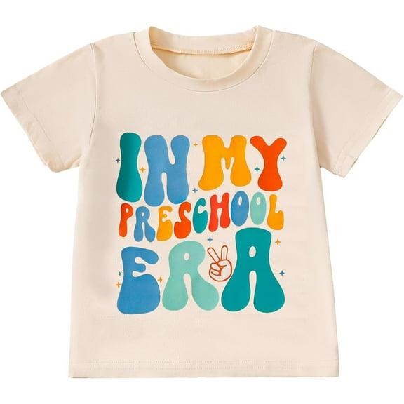 Generic Kindergarten Shirt for Boys Girls First Day of Preschool T-Shirt 2024 Back To School Gift Comfortable and Breathable Spring Summer Clothes for Holiday Party (7-8 Years Blue)