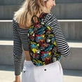 thumbnail image 5 of Honeii Monster Car Print Canvas Backpack for School & Outdoor,Laptop Excursion Backpack,Notebook School Bookbag For Men Women,for Work, Travel, and Everyday Use-Medium, 5 of 5