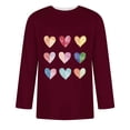 thumbnail image 4 of Camisas de Manga Larga para los Hombres Día de San Valentín Impresión Cuello Redondo Moda Casual, Mezcla de Poliéster de Lino de Algodón para Primavera Verano, 4 of 8
