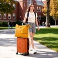 thumbnail image 2 of Zimtown Carry-on Luggage Set 3 Piece Lightweight Suitcase Set with Duffel Bag, PP Hard Shell Suitcase 20" Luggage Sets Spinner Wheels, Orange, 2 of 17