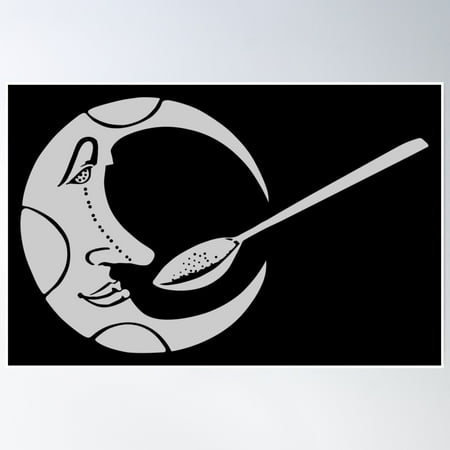 Moon And Spoon. Studio 54. Grey Poster Wall Art, Modern Wall Decor, 8x12 UNFRAMED