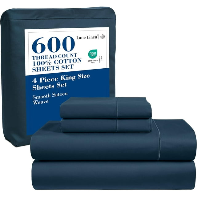 Softest Cotton Sheets Double Sheet Set Pc Set Thread Count Sateen Bedding Deep Pocket Sheets Cooling Sheets Double Size Sheets Breathable Bed Set ()