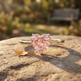 thumbnail image 6 of Rosec Jewels Lab Grown Pink Diamond Promise Ring - 1 Carat Pink Diamond Ring IGI Certified (Fancy Pink Color - E-VS1 Clarity) - Gift for Women, 925 Sterling Silver, US 4.00, 6 of 8