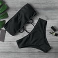 thumbnail image 2 of JoveMarine Women's Bandeau Two-Piece Bikini Set, Strapless with Padded Cups, No Underwire, Summer Beach Swimsuit, Trendy Bikini Sets for Women,Black L, 2 of 3