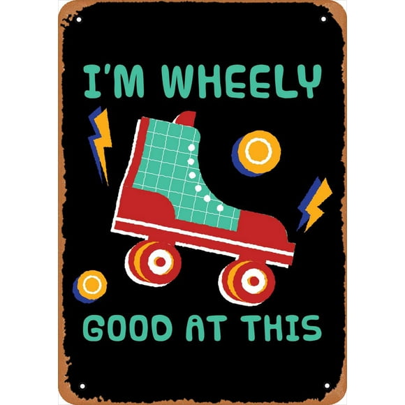 Roller Skating Roller Skating Skater Girl Poster 8x12 Inch Retro Vintage Metal Sign Home Man Cave Art
