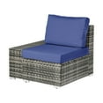 thumbnail image 4 of 6 Piece Outdoor Wicker Sectional Seating Set, Gray/Navy, 4 of 10