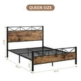 thumbnail image 7 of Queen Size Bed Frame, Heavy Duty Platform Bed Frame Queen with Headboard and Metal Slats Support, No Box Spring Needed, Rustic Brown, 7 of 7