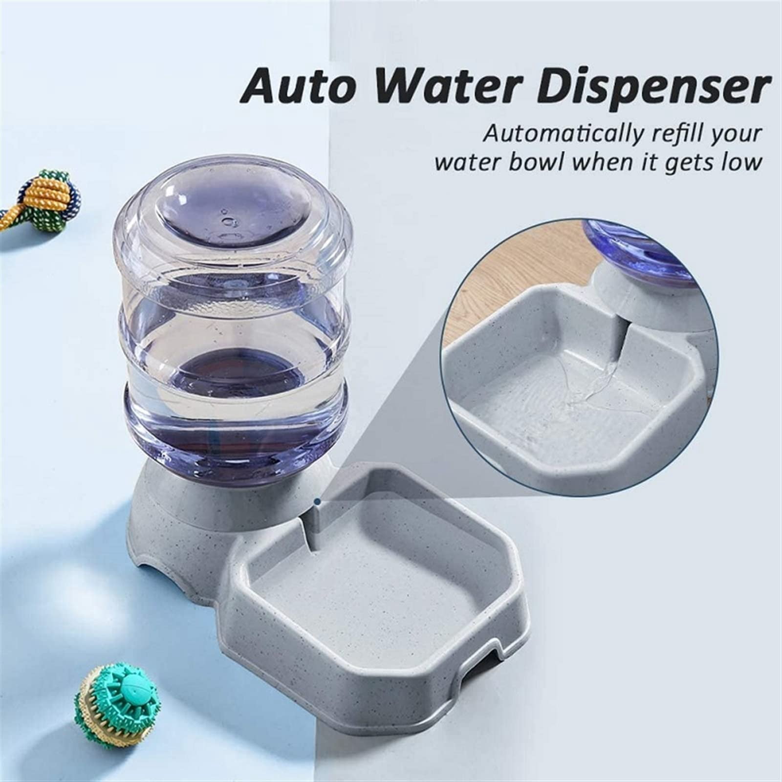 CNV Automatic Waterer Feeder, Automatic Feeders for Pets, High Capacity Pet Food Bowl Gravity Water Dispenser Pet Bowl for Dogs Cats 3.8 L Dog Accessories, Blue