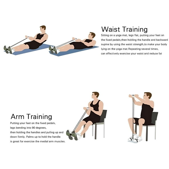 BESTSKY Fitness Sit-up Exercise Equipment Chest Expander Resistance Bands for Home Gym Yoga Workout Multifunction Arm Chest Leg Exercise Abdominal Training