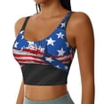 thumbnail image 2 of KLL Shark With USA Flag for Workout Tank Tops for Women,U Back Fitness Top Built in Shelf Bras Padded Fit for Yoga Gym-Medium, 2 of 8