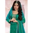 thumbnail image 6 of Pakistani Indian Reception Party Wear Designer Stitched Salwar Kameez Pant Suits ( Green, M - 40 ), 6 of 7