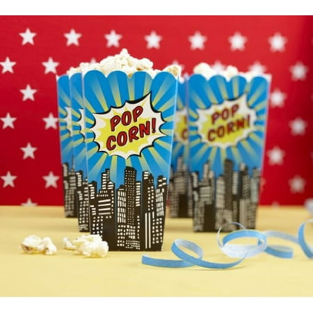 8 Ginger Ray Popcorn Boxes - Pop Art Superhero Party