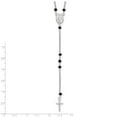 thumbnail image 4 of Auriga Fine Jewelry 925 Sterling Silver Rh-plated Black Beaded Rosary w/1.25in .ext. Necklace for Women 19", 4 of 7