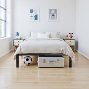 Atilioo Twin Bed Frame with Storage Space Under Frame, 14 Heavy Duty Metal Platform, No Box Spring Needed, Easy Assembly, Black