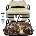 thumbnail image 6 of COEQINE Golf Cart Seat Blanket Towel, Folds Compact for Carrying, 51.2x30.3 Inch Fit for EZGO/Yamaha/Club Car, 4 Compartment Storage, Quilted Comfort Layer, Brown Beige Cow Print, 6 of 8