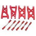 thumbnail image 2 of RC Front Rear Suspension Arms, High Strength RC Arms And Servo Link Tie Rod Hollow Design High Hardness Metal Wear Resistant  For 1/10 RC Car For ARRMA Senton Red, 2 of 8