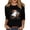 Black, variant on 3/4 Sleeve Tops for Women, Crew Neck with Witch Broom Print, Loose Fall Tunic,Black S