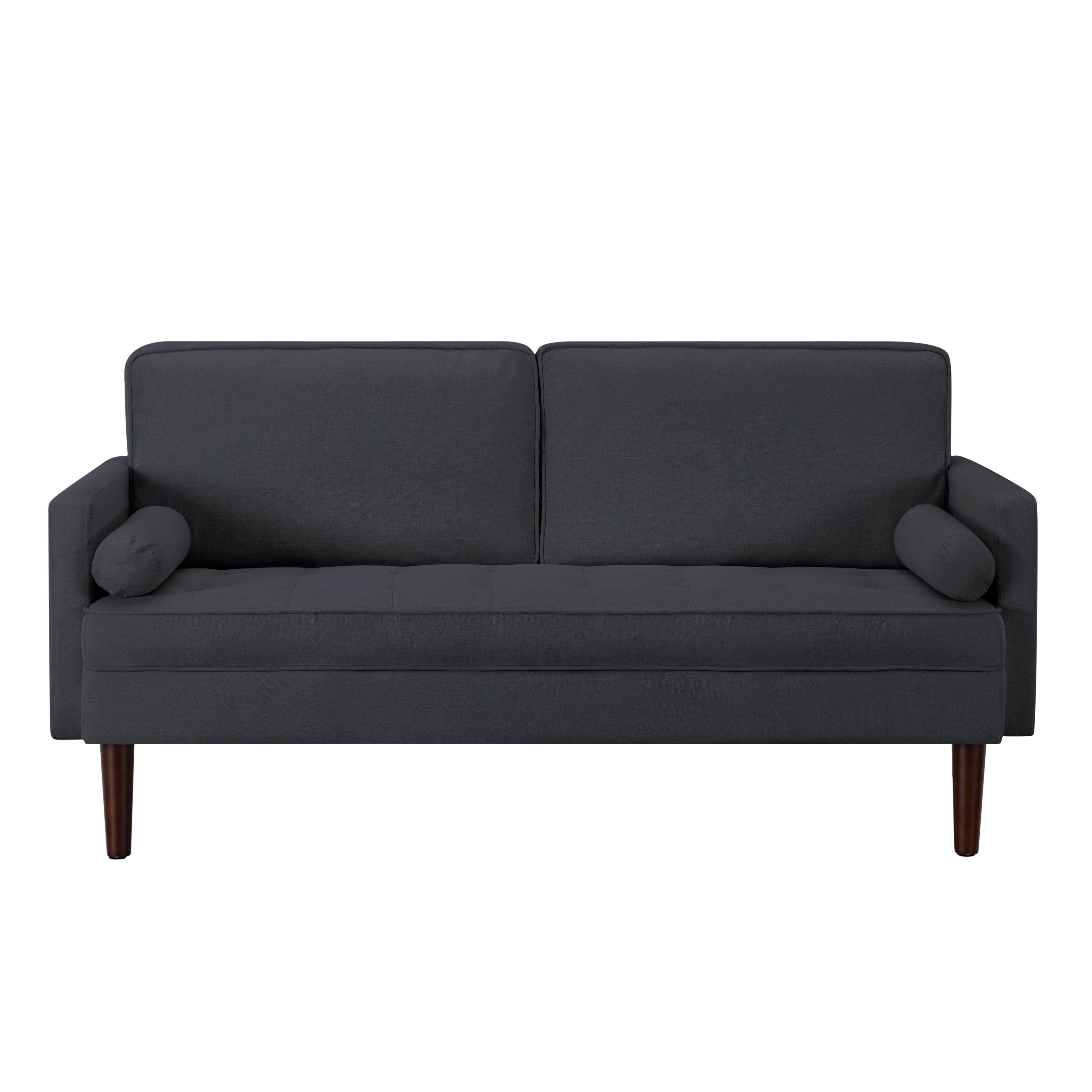 Gewnee 65 Inch Loveseat Sofa,2-Seater Sofa Couch with 2 Pillows for Living Rooms, Offices,Bedrooms(Dark Gray）