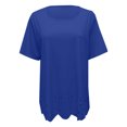 thumbnail image 5 of GaThRRgYP Summer Tops,Womens Blouses and Tops Dressy,Women's Plus Size Solid Color Tops Short Sleeve Round Neck Temperament and Leisure Shirt Tops, 5 of 5