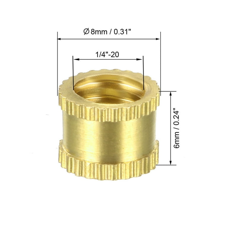 Knurled Insert Brass Nuts For Plastic Injection Moulding Through Hole Threaded - LTD