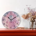 thumbnail image 2 of 10" Artistic Round Wall Decorative Desk Clock Wall Clock Home Decor Pink Arch, 2 of 7