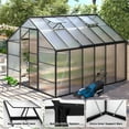 thumbnail image 6 of 10x12ft Greenhouse for Outdoors, Enhanced Aluminum Frame Greenhouse with Roof Vent, Large Walk-in Green House for Garden Backyard, 6 of 8