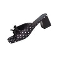 thumbnail image 2 of PiGOGI Women's Polka Dot Bow Mules Block Heel Non-Slip Comfortable Open Toe Sandals Summer Black 5.5, 2 of 9