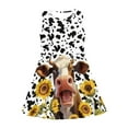 thumbnail image 3 of FOR U DESIGNS Cow Print Sunflowers Tank Top Dress Kids Swing Sundress for Girls Casual Knee Length Dance Dress for Toddler Teen Cozy Twirly Skater Dress Size 5-6, 3 of 6