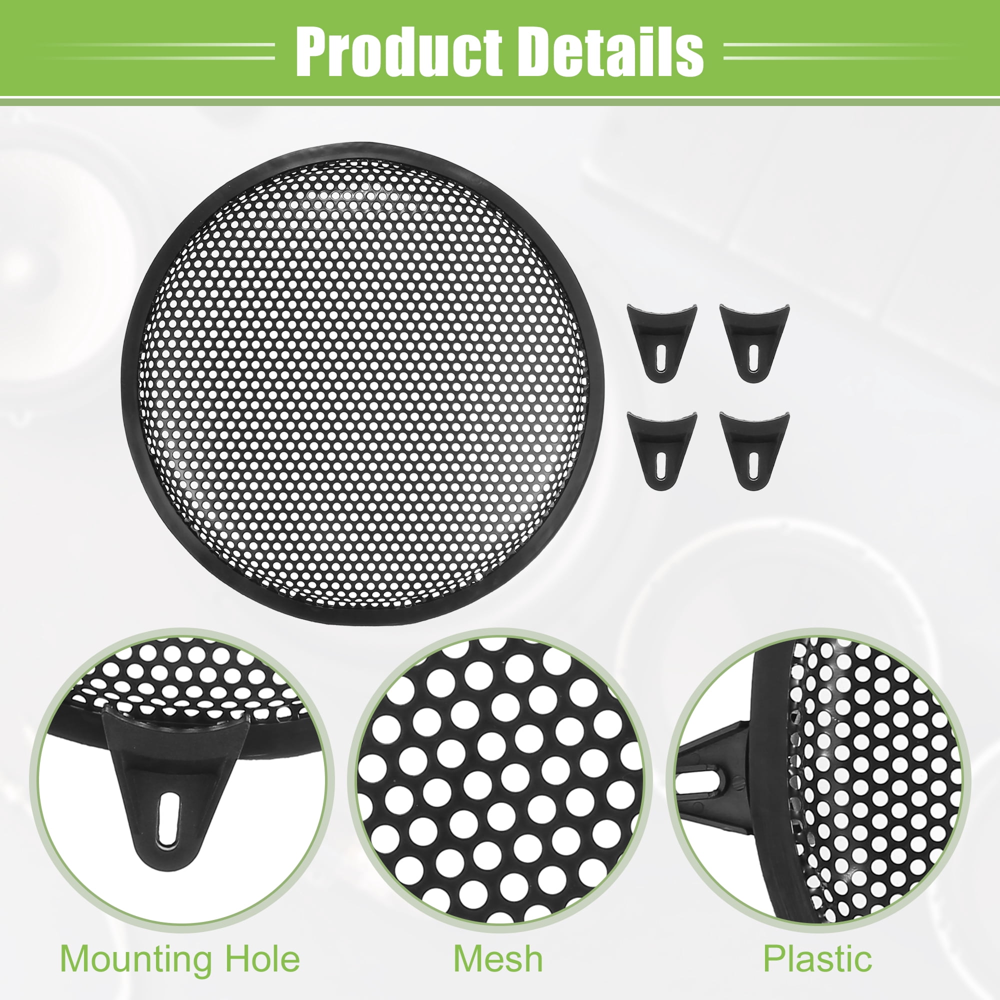 Unique Bargains Universal Car Speaker Grills Cover Protector Case with Screws and Clip 10"