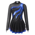 thumbnail image 6 of Zaldita Girls Kids Long Sleeve Mesh Splice Figure Skating Dress for Ballet Dance Gymnastics Leotard Competition Dancewear Royal Blue 12, 6 of 7