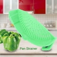thumbnail image 3 of Colador de silicona verde para fideos y verduras: colador de cocina para escurrir alimentos, 3 of 8