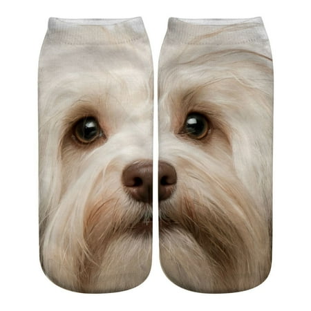 

ERTUTUYI Casual Work Business Socks 3D Animal Print Medium Sports Socks A