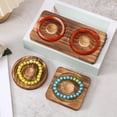 thumbnail image 3 of Tnobhg Wooden Bracelet Holder Round Square Rectangle Rustic Heavy Duty Solid Wood Beaded Bracelet Bangle Jewelry Organizer Display Stand Plate, 3 of 8